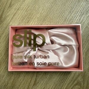 Brand New Slip Silk Turban in Blush